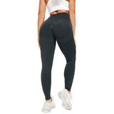Women's High Waist Yoga Pants Leggings - Dark Gray - Fitness Pants - XL - Spandex Polyester - image 17