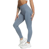 Women's High Waist Yoga Pants Leggings - Dark Gray - Fitness Pants - XL - Spandex Polyester - image 24