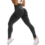 Women's High Waist Yoga Pants Leggings - Dark Gray - Fitness Pants - XL - Spandex Polyester - image 9