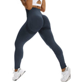 Women's High Waist Yoga Pants Leggings - Dark Gray - Fitness Pants - XL - Spandex Polyester - image 10