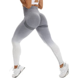 Women's Gradient Smile Yoga Pants - Light Gray - Gradient / Fitness Pants - XL - Spandex Polyester - image 1