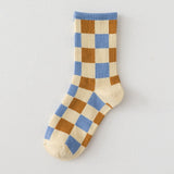 Cow Print Stripes - Beige/Brown/Blue - 16 / Novelty Socks - One Size - Polyester - image 40