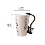 Funki Buys | Mugs | Guitar Handle Mug Hand-Painte... - Black - A / Electric Guitar / Upright Notes / 220ml / Glass - image 20