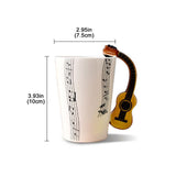 Funki Buys | Mugs | Guitar Handle Mug Hand-Painted... - Black - A / Electric Guitar / Upright Notes / 220ml / Glass - image 5