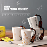 Funki Buys | Mugs | Guitar Handle Mug Hand-Painted... - Black - A / Electric Guitar / Upright Notes / 220ml / Glass - image 6