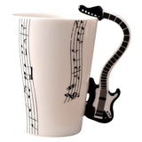Funki Buys | Mugs | Guitar Handle Mug Hand-Painte... - Black - A / Electric Guitar / Upright Notes / 220ml / Glass - image 23