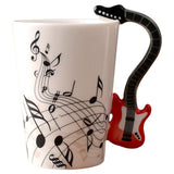 Funki Buys | Mugs | Guitar Handle Mug Hand-Painte... - Black - A / Electric Guitar / Upright Notes / 220ml / Glass - image 24