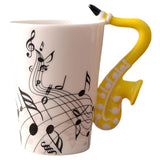 Funki Buys | Mugs | Guitar Handle Mug Hand-Painte... - Black - A / Electric Guitar / Upright Notes / 220ml / Glass - image 31