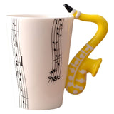 Funki Buys | Mugs | Guitar Handle Mug Hand-Painte... - Black - A / Electric Guitar / Upright Notes / 220ml / Glass - image 30