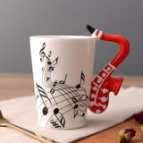 Funki Buys | Mugs | Guitar Handle Mug Hand-Painte... - Black - A / Electric Guitar / Upright Notes / 220ml / Glass - image 14