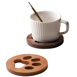 Funki Buys | Coasters | Cut Out Wood Cat Paw Coaste... - Y - Light Wood / Coasters 2 Pcs / Walnut + Cherry Wood / M - image 4