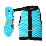 Small Pet Leash Vests Rabbit Cat - Blue -Light Blue / Pet Harness Leash - L - Nylon - image 3
