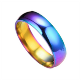 Men's Women's Rainbow Tungsten Rings - Rainbow - Wedding Ring - 5 - Tungsten - image 1