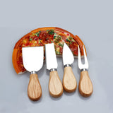 Funki Buys | Cheese Knives | Wood Handled 4 Pcs Set - Beige / 4 Piece Cheese Knife Set / Wood - image 5