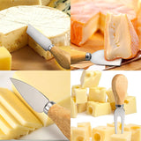 Funki Buys | Cheese Knives | Wood Handled 4 Pcs Set - Beige / 4 Piece Cheese Knife Set / Wood - image 3