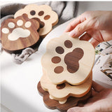 Funki Buys | Coasters | Cat Paw Solid Wood Coasters 4 Pcs - Beige - Paw Coaster / Maple / Wood / M - image 7