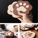 Funki Buys | Coasters | Cat Paw Solid Wood Coasters 4 Pcs - Beige - Paw Coaster / Maple / Wood / M - image 6