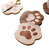 Funki Buys | Coasters | Cat Paw Solid Wood Coasters 4 Pcs - Beige - Paw Coaster / Maple / Wood / M - image 15