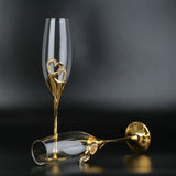 Wedding Champagne Flutes Cake Set x 4 - Clear - 4 Pcs Gold Set - Medium - Crystal - image 9