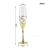 Wedding Champagne Flutes Cake Set x 4 - Clear - 4 Pcs Gold Set - Medium - Crystal - image 6