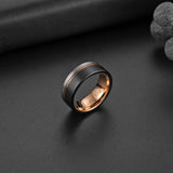 Men's Two Tone Wedding Engagement Ring - Black/Silver/Gold - 8mm - 13 - Tungsten - image 2