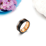 Men's Two Tone Wedding Engagement Ring - Black/Silver/Gold - 8mm - 13 - Tungsten - image 6