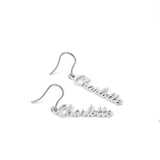 Funki Buys | Earrings | Custom Name Initia... - Custom SMTER01-AB  Font / Silver Color - Earrings / Stainless Steel - image 9