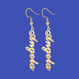 Funki Buys | Earrings | Custom Name Initia... - Custom SMTER01-AB  Font / Silver Color - Earrings / Stainless Steel - image 8