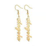 Funki Buys | Earrings | Custom Name Initi... - Custom SMTER01-AB  Font / Silver Color - Earrings / Stainless Steel - image 11