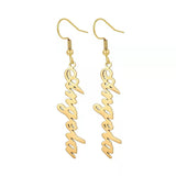 Funki Buys | Earrings | Custom Name Initi... - Custom SMTER01-AB  Font / Silver Color - Earrings / Stainless Steel - image 19