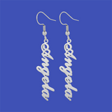 Funki Buys | Earrings | Custom Name Initi... - Custom SMTER01-AB  Font / Silver Color - Earrings / Stainless Steel - image 14