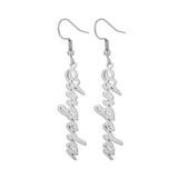 Funki Buys | Earrings | Custom Name Initi... - Custom SMTER01-AB  Font / Silver Color - Earrings / Stainless Steel - image 12