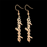 Funki Buys | Earrings | Custom Name Initia... - Custom SMTER01-AB  Font / Silver Color - Earrings / Stainless Steel - image 7