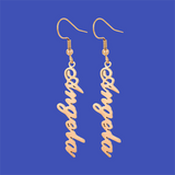 Funki Buys | Earrings | Custom Name Initi... - Custom SMTER01-AB  Font / Silver Color - Earrings / Stainless Steel - image 15
