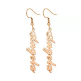 Funki Buys | Earrings | Custom Name Initi... - Custom SMTER01-AB  Font / Silver Color - Earrings / Stainless Steel - image 13