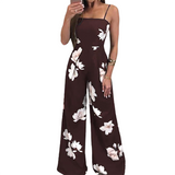 Women's Floral Jumpsuit Summer Romper - Burgundy - Wide Leg Floral Romper - XXL - Cotton - image 12