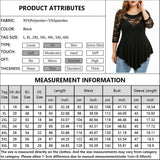 Women's Sexy Lace Spliced Plus Size Shirt - Black 1 - Long Sleeved Plus Shirt - 5XL - Polyester/Spandex - image 14