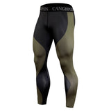 Men's Compression Running Cycling Tights - Green - KC215 / Fitness Pants - XXXL - Polyester Spandex - image 2