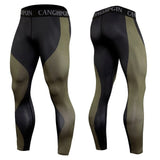 Men's Compression Running Cycling Tights - Green - KC215 / Fitness Pants - XXXL - Polyester Spandex - image 1