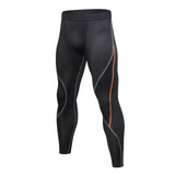 Men's Compression Workout Pants - Black/Orange - XXL - Spandex - image 12