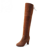 Funki Buys | Boots | Women's Slim Over Knee High Sued... - Black : Skinny Knee High Boots / 43 B / Suede PU Leather - image 6