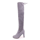 Funki Buys | Boots | Women's Slim Over Knee High Sued... - Black : Skinny Knee High Boots / 43 B / Suede PU Leather - image 4