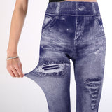 Funki Buys | Pants | Women's High Waist Jeans Jeggings - Black : Jeans Jeggins / 3XL / Polyester Spandex - image 3