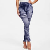 Funki Buys | Pants | Women's High Waist Jeans Jeggings - Black : Jeans Jeggins / 3XL / Polyester Spandex - image 4