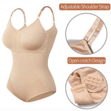 Women's Bodysuit Shaper Shapewear - Beige - 2 - Bodysuit - XL - Polyester Spandex - image 7