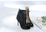 Women's Diamante Studded High Stilettos - Black - Diamante Stilettos - 43 B - PU Leather - image 10