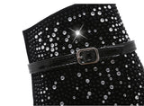 Women's Diamante Studded High Stilettos - Black - Diamante Stilettos - 43 B - PU Leather - image 13
