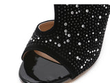 Women's Diamante Studded High Stilettos - Black - Diamante Stilettos - 43 B - PU Leather - image 12