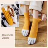 Unisex Fuzzy Warm Paw Print Socks 6 Pcs - Yellow - 6 Pcs / Socks - One Size - EU35-41 - Polyester - image 3