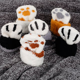 Unisex Fuzzy Warm Paw Print Socks 6 Pcs - Yellow - 6 Pcs / Socks - One Size - EU35-41 - Polyester - image 10